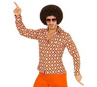 Camicia retrò anni '70 con e senza motivo, da discoteca, per uomo
