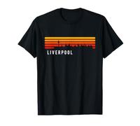 Camicia retrò Liverpool UK Liverpool Cityscape Skyline British Maglietta