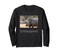 Camicia Rhinoceros Endangered Black Rhino Maglia a Manica