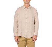 Camicia Ricamata In Lino Eco Island GUESS Da Uomo, Sabbia Neutra Multi, XL.