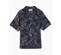 Camicia ricamato a maniche corte forét Flower per uomo