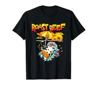 Camicia Roast Beef Mucca sulla Spiaggia Vacanze Sun Tan Summer Lover Maglietta con Stampa Grafica Economica, Uomo, Nero, M