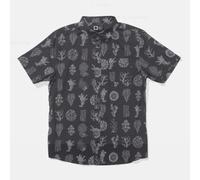 Salty Crew Breezer Perf Button Up Short Sleeve Shirt Nero L Uomo
