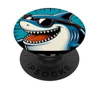 camicia sarcastica vegan squalo mangio solo vergetables, sharkasm PopSockets PopGrip Adesivo