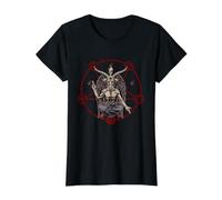 Camicia satanica occulta Satana Baphomet Pentagramma 666 Anticristo Maglietta con Stampa Grafica Economica, Donna, Nero, L