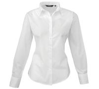 Camicia semplice da lavoro da donna, in popeline, manica lunga White 40