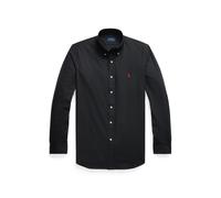 Camicia slim fit in popeline elasticizzato Nero S Tinta unita