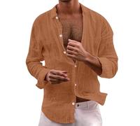 Camicia Slim Fit Uomo - Camicia Casual A Maniche Lunghe da Uomo con Classico per L'Uso Quotidiano Perfetta per Gli Outfit Estivi Si Abbina Bene A Jeans E Chino per Uno Stile Comodo (Orange XXXXXL)