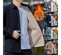 Camicia Sociale per velluto Spesso Colore Solido Elegante Camicia(Grey M) | Tessuto per velluto spesso, taglio per slim fit, manica lunga, colore solido, ideale inverno