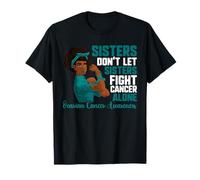 Camicia sorella cancro ovarico sorelle sorelle non combattono il cancro da solo Maglietta