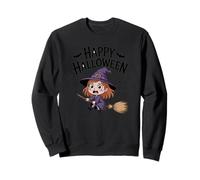 Camicia Strega Volante Carino Halloween Scopa Cartoon Felpa