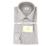 Camicia Striata Marrone Chiaro Luigi Borrelli - Slim - 15/38 (DR21140PAOSTPT1)