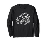 Camicia tartaruga marina con grafica costiera con stelle marine e conchiglie Maglia a Manica