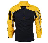 Camicia Tattica da Addestramento per Istruttori di Combattimento, Responsabili Della Sicurezza al Poligono e Squadre di Soccorso - con Bande Riflettenti ad Alta Visibilità(Yellow,L)