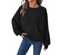 Camicia termica casual da donna casual autunnale top da donna 2025 maniche lunghe tinta unita girocollo vestibilità ampia maglietta da lavoro per interni ed esterni allenamento vita quotidiana, Nero