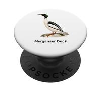Camicia Uccello Comune Merganser Uccello Anatra Mare Ornitologia Uccello PopSockets PopGrip Adesivo