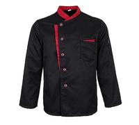 Camicia Uniforme da Chef da Cucina per Ristorante Unisex, Giacca da Cuoco a Maniche Corte/Lunghe, Abiti da Lavoro-Maniche Lunghe-S