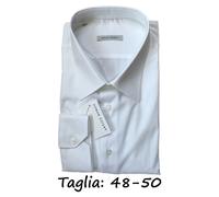 CAMICIA UOMO CALIBRATA OXFORD BIANCO TAGLIE 48 49 50 ANTICO BORGO BUTTON MANICA