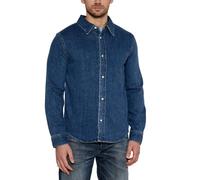 Camicia Uomo CALVIN KLEIN ck jeans maniche lunghe Denim Dark S BLU 410282