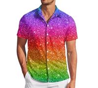 Camicia Uomo Camicia Hippie Uomo Magliette Nere Verde Slim Fit Elasticizzata Maglia Con Brillantini Giacca Glitter Camicie Taglie forti Regular Oktoberfest Anni 80 Costume 70 Rosa Azzurra Hawaiana