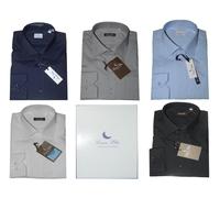 CAMICIA UOMO classica terital S M L XL XXL 3XL con taschino LUNA BLU 5 colori
