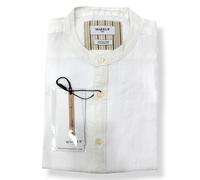 Camicia UOMO collo coreano MK13002 100% Lino "Markup" BIANCO S M L XL XXL 3XL