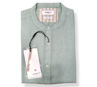Camicia UOMO coreana MK13002 100% Lino "Markup" VERDE ACQUA M - L - XXL