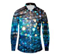 Camicia Uomo Costume Anni 80, Camicia da Uomo Elegante con Stampa Digitale e Risvolto Moda Casual per Contemporaneo