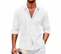 Camicia Uomo Elegante Camicia Regular Fit Botton Down Tinta Unita Classica Camicie Cotone Bianca Coreana Firmata Bluse Manica Lunga Leggera Casual Camicia Ufficio Business Estate 2025 Moda