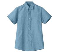 Camicia Uomo Estiva Elegante Camicia Estiva Uomo Jeans Moda Colore Puro Fantasia No Stiro Slim Fit Estivi Bottoni Maglietta in Lino Dimostrare Fiducia I Miei Ordini 2#Azzurro 3XL