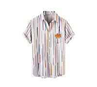 Camicia Uomo Fantasia-Camicia Nera Uomo-Camicia A Maniche Corte da Uomo per Vacanze Estive Turismo Spiaggia Moda Tendenza Tempo Libero Stampa Digitale 3D Camicia Polsini per Gemelli