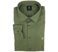 Camicia Uomo in 100% Puro Lino Manica Lunga Tinta Unita Bianca Blu M L XL XXL 3X