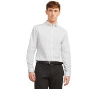 Camicia uomo JACK & JONES slim cotone in twill casual e elegante bianco blu nero