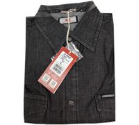 CAMICIA UOMO Jeans manica lunga taschini M L XL XXL XXXL CARRERA denim nero