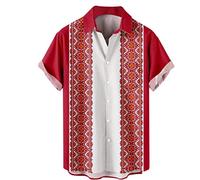 Camicia Uomo Manica Lunga, Camicia Uomo Lino Camicia A Maniche Corte da Uomo per Vacanze Estive Turismo Spiaggia Moda Tendenza Tempo Libero Stampa Digitale 3D (XXXXL)