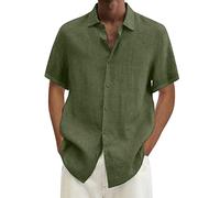 Camicia Uomo Manica Lunga Cotone Chic per Matrimonio Civile A171 | Camicia uomo lino cotone manica lunga corta traspirante estate spiaggia casual collo mao regular fit chic lavoro fluido