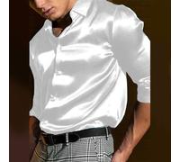 Camicia uomo manica lunga in raso di seta alla moda per giorni e notti eleganti