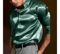 Camicia uomo manica lunga in raso di seta alla moda per giorni e notti eleganti