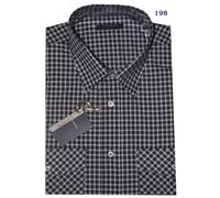 CAMICIA UOMO manica lunga M L XL XXL 3XL 100% cotone due taschini quadri 198
