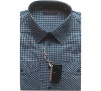 CAMICIA UOMO manica lunga M L XL XXL 3XL 100% cotone due taschini quadri 369