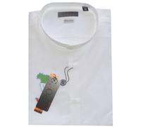CAMICIA UOMO manica lunga slim M L XL XXL 3XL cotone strech TIPOS bianco coreana