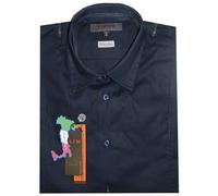 CAMICIA UOMO manica lunga slim M L XL XXL XXXL cotone strech TIPO'S blu ITALY