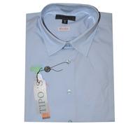CAMICIA UOMO manica lunga slim M L XL XXL XXXL cotone strech TIPOS celeste ITALY