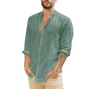 Camicia Uomo Maniche Corte Bianca No Stiro Cotone Camicie Estive Estiva Hawaiana Camicia Lino Slim Fit Elasticizzata Camicia Coreana Trasparente Azzurra Henley Shirt Camicie Casual Elegante