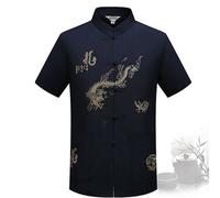 Camicia uomo modello stampata taglie forti poliestere manica corta tinta unita
