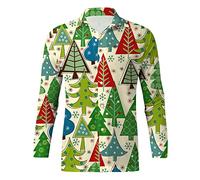 Camicia Uomo Natalizia, Camicie Uomo Manica Lunga Eleganti Brutta Divertente Manica Lunga Abbottonata Pupazzo di Neve Elfo Babbo Natale Renna Stampa Magliette Natale Famiglia per Festival Feste