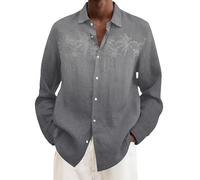 Camicia Uomo No Stiro Camicia Regular Fit Botton Down Taglie Forti Fantasia Camicie Cotone Slim Fit Casual Hawaiana Henley Shirts Estiva Leggera Firmata Camicia Mare da Lavoro Moda Primavera 2025