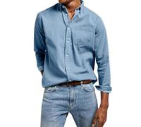 Camicia Uomo No Stiro Camicia Slim Fit Con Bottoni Leggera Traspirante Camicie Cotone Estiva Firmata Tinta Unita Bluse Regular Fit Manica Lunga Taglie Forti Camicia Ufficio Da Lavoro Per Le Vacanze