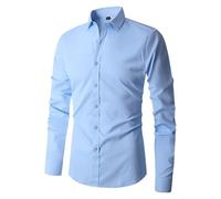 Camicia Uomo No Stiro Camicie Bianca Con Bottoni Casual Tinta Unita Camicia Nera Estiva Taglie Forti Elasticizzata Bluse Regular Fit Leggera Coreana Camicie Ufficio Business Per Matrimonio Formal