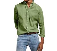 Camicia Uomo No Stiro Camicie Nera con Bottoni Elasticizzata Traspirante Camicia Bianca Manica Lunga Classica Taglie Forti Bluse Elegante Cotone Casual Camicie da Lavoro Ufficio Moda Primavera 2025